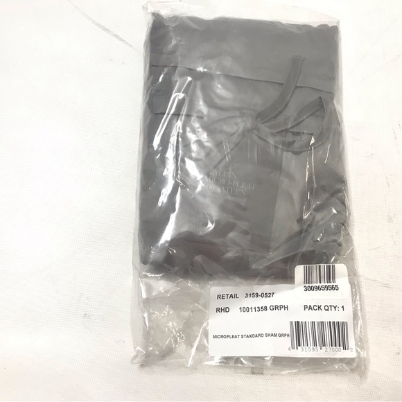 Restoration Hardware Italian Micro-Pleat 600 Sateen Standard Sham Gray New